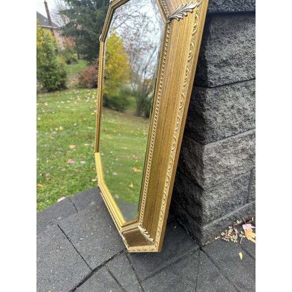 Bombay Co. Allegro Beveled Wall Mirror Italy Made Gold Wood Frame 35x27” - Picture 5 of 16